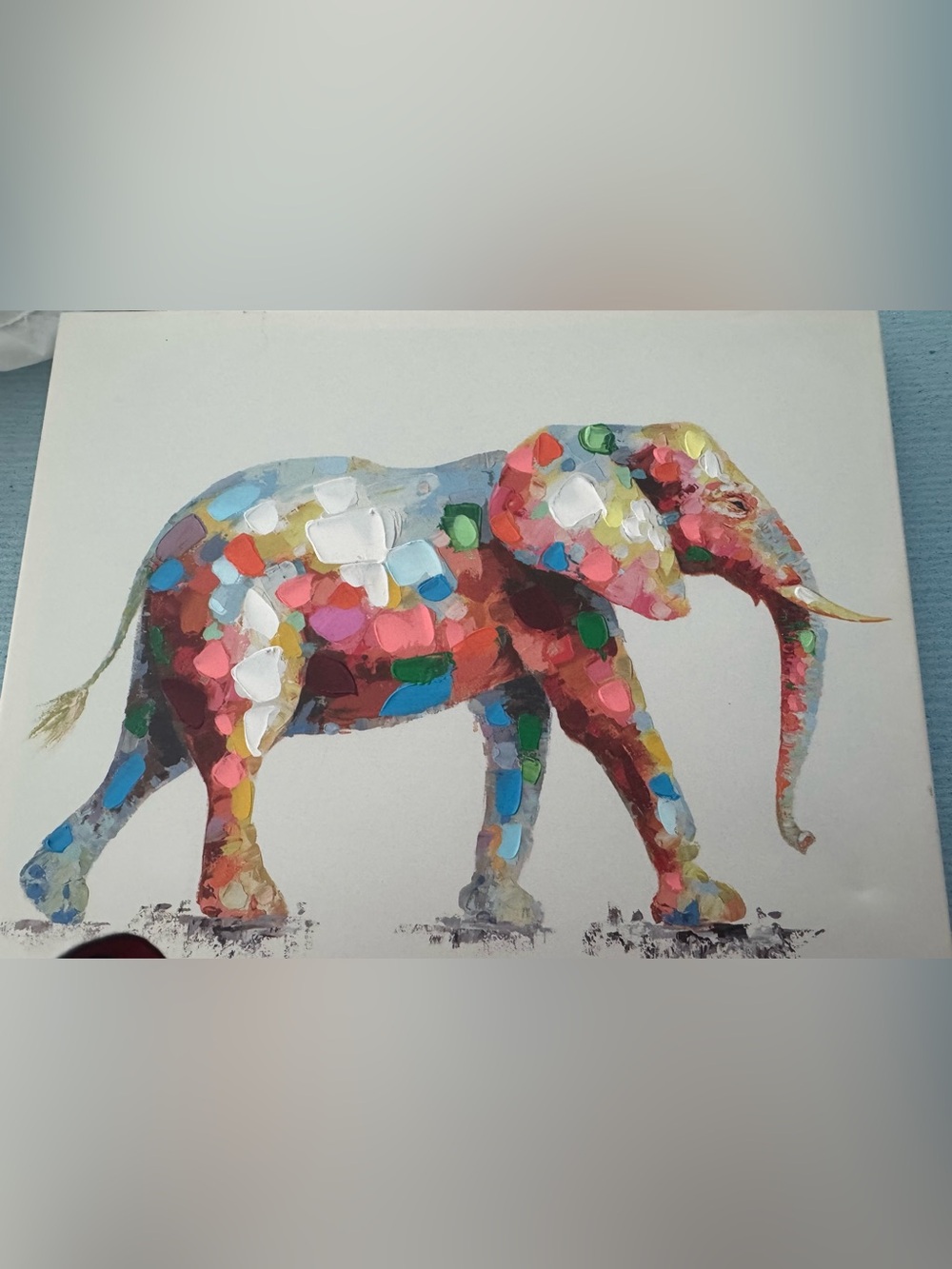 Abstract Multicolor Elephant Canvas Art Print - Unbranded